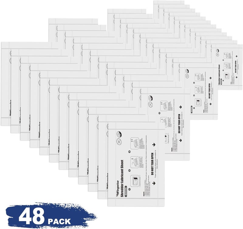 Wingwise 48-Pack Shredder Lubricant Sheets, 8.5 x 6 Inches, Sharpens Blades & Extends Shredder Life, Mess-Free Maintenance for Heavy-Duty Use - Image 2